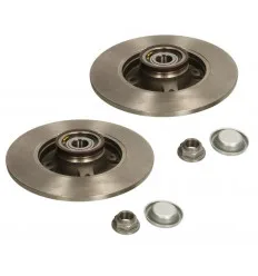 Jeu de disques de freins arrière ( avec roulements ) pour Citroën C4 Peugeot 307