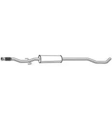 Silencieux central échappement pour Peugeot 207