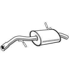 Silencieux arrière pour Citroën C2 C3 Peugeot 1007