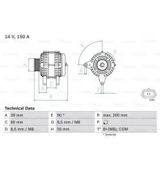 Alternateur pour Dacia Duster Lodgy Renault Clio 4 Kangoo Laguna Mégane Scénic