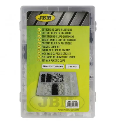Clips en plastique coffret pour peugeot / citroen 345 pcs