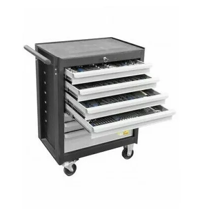 Mobile 6-drawer cabinet complete with tools