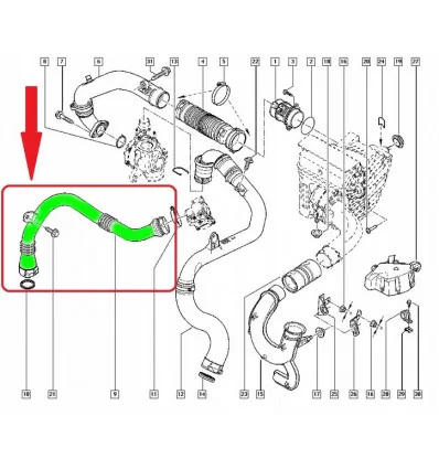Gaine de suralimentation Renault 1.9dCi