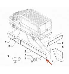 Baguette de protection latérale gauche Jumper Ducato pour Peugeot Boxer