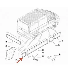 Baguette de protection latérale droite Jumper Ducato pour Peugeot Boxer