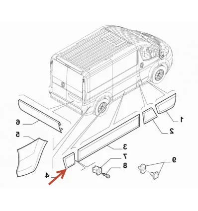Jumper Ducato Boxer right side protection strip