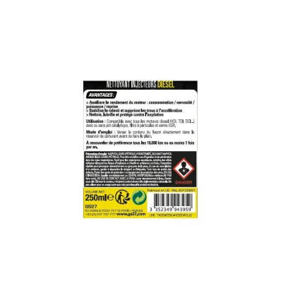 Additivo detergente motore diesel iniettori e fumo nero GS27