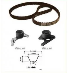 Kit de Distribution avec Pompe à eau pour Peugeot 205 309 405 Citroën Zx Bx Diesel et Turbo