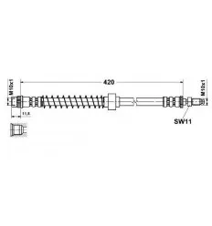 2x flexible de frein avant pour Peugeot 405 longueur 460mm