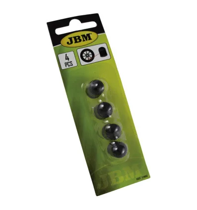 Set de 4 bouchons de plastique noir p/valves