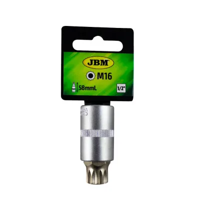 Douille pointe 12 pans XZN 1/2" inviolable m16x58mm