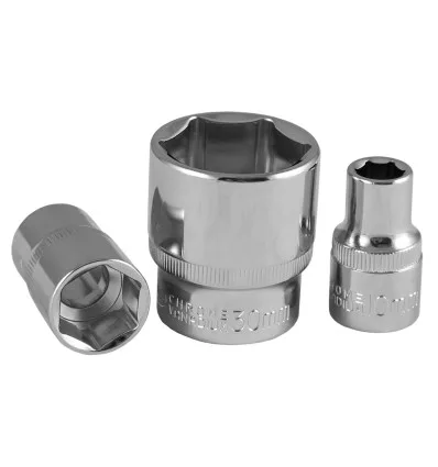 Small 6-flute chrome 27mm 1/2" socket