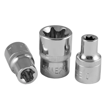 Douille 6 pans Torx 1/2" petit e24, chromé