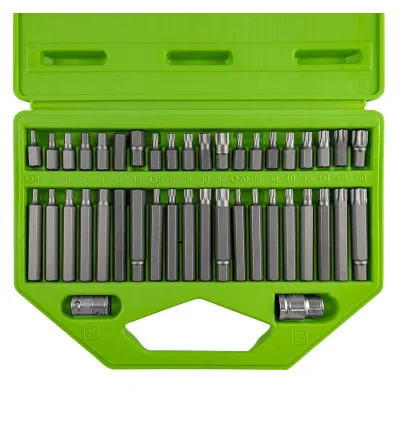 Kit 42 tamper-proof screwdriver bits Torx 12 and hex