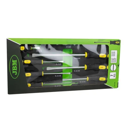 Set di 7 cacciaviti piatti con modulo eva