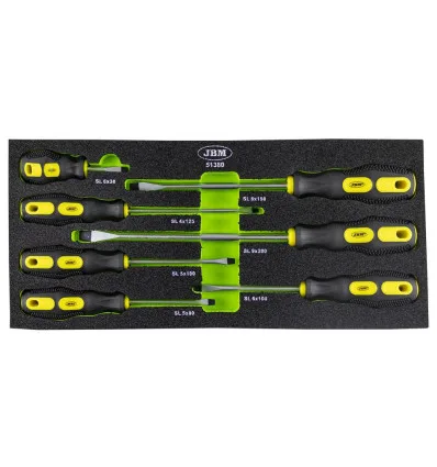 Set di 7 cacciaviti piatti con modulo eva