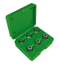 Coffret de douilles 6 pièces 1/2" 12 pans inviolable et pointe XZN