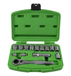 Coffret de douilles 15 pièces traversantes