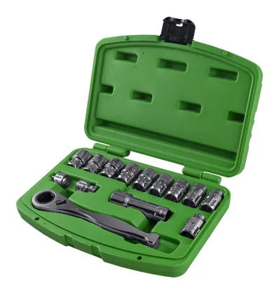 Socket set 15-piece through