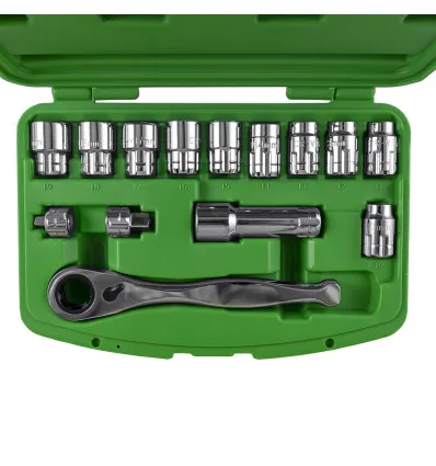 Socket set 15-piece through