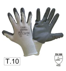 Nitrile-reinforced palm gloves size 10