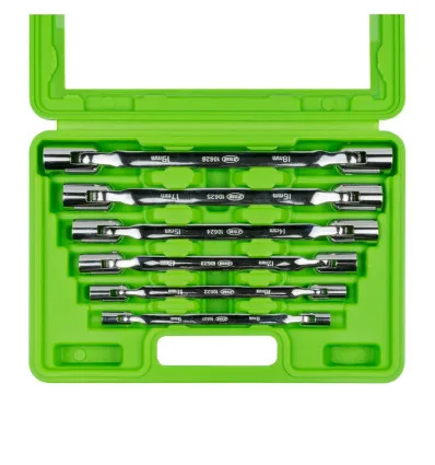 Socket set with articulated sockets 6 pieces 12-point