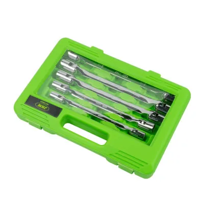 Socket set with articulated sockets 6 pieces 12-point