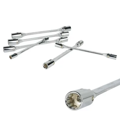 Socket set with articulated sockets 6 pieces 12-point