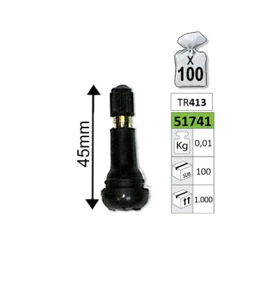 Valvole in busta da 100u. tr413 45mm