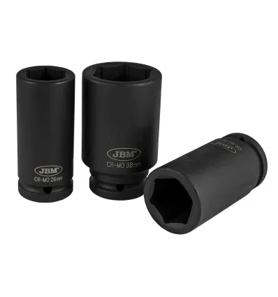 Jeu de 8 douilles à choc 6 pans 3/4"