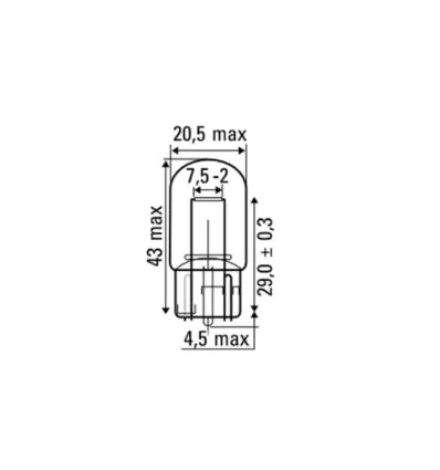 Lampadina obn 12v 21w s/t20a