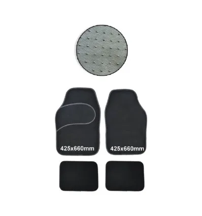 Set di 4 tappetini in moquette + battistrada in plastica