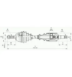 Cardan - arbre de transmistion droit pour Peugeot 106 Citroën Ax Saxo 1.4 i D 1.5 Diesel roue 4 trous