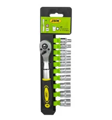 Cliquet 72 dents de 1/4" avec douilles 6 pans