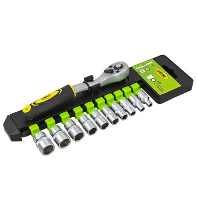 72-tooth 1/4" ratchet with hex sockets