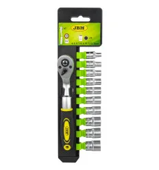 Cliquet 72 dents de 1/4" avec douilles 12 pans