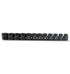 Jeu de 12 douilles à choc 1/2" profil bas