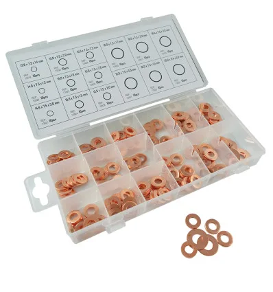 Étui de rondelles en cuivre pour injecteurs 150 pcs