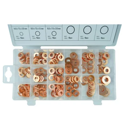 Étui de rondelles en cuivre pour injecteurs 150 pcs