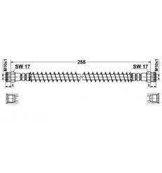 Flexible de frein arrière pour Peugeot 205