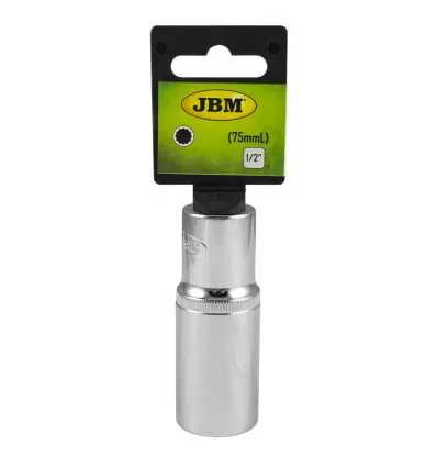 Chromed 1/2" 75mm 12-point XZN 15mm socket