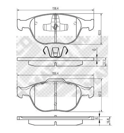 Front brake pad set Ford C Max - Focus - Kuga - Mazda 3