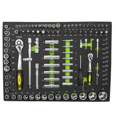 Jeu de 5 auges pour l'armoire avec des outils pour le remplacement d'huile