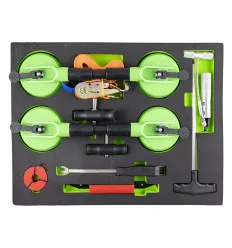 Tray with the suction pump kit and tools to remove the wipers