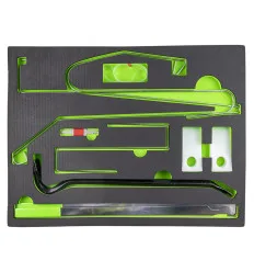 Tray with emergency opening tool kit