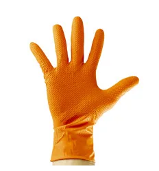 Guanti arancioni in nitrile, spessore di 7,0 mil, taglia: xl (90 guanti) texture diamante