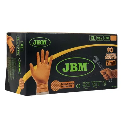 Guanti arancioni in nitrile, spessore di 7,0 mil, taglia: xl (90 guanti) texture diamante