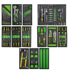 Tool tray kit for wheeled tool cart