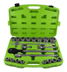 Coffret de douilles 21 pièces cliquet de 3/4" 6 pans