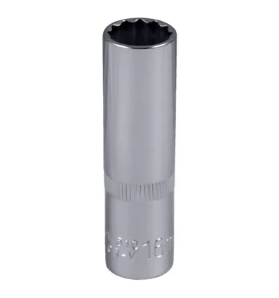 Douille 1/2" 12 pans 75mm long, 16mm, chrome